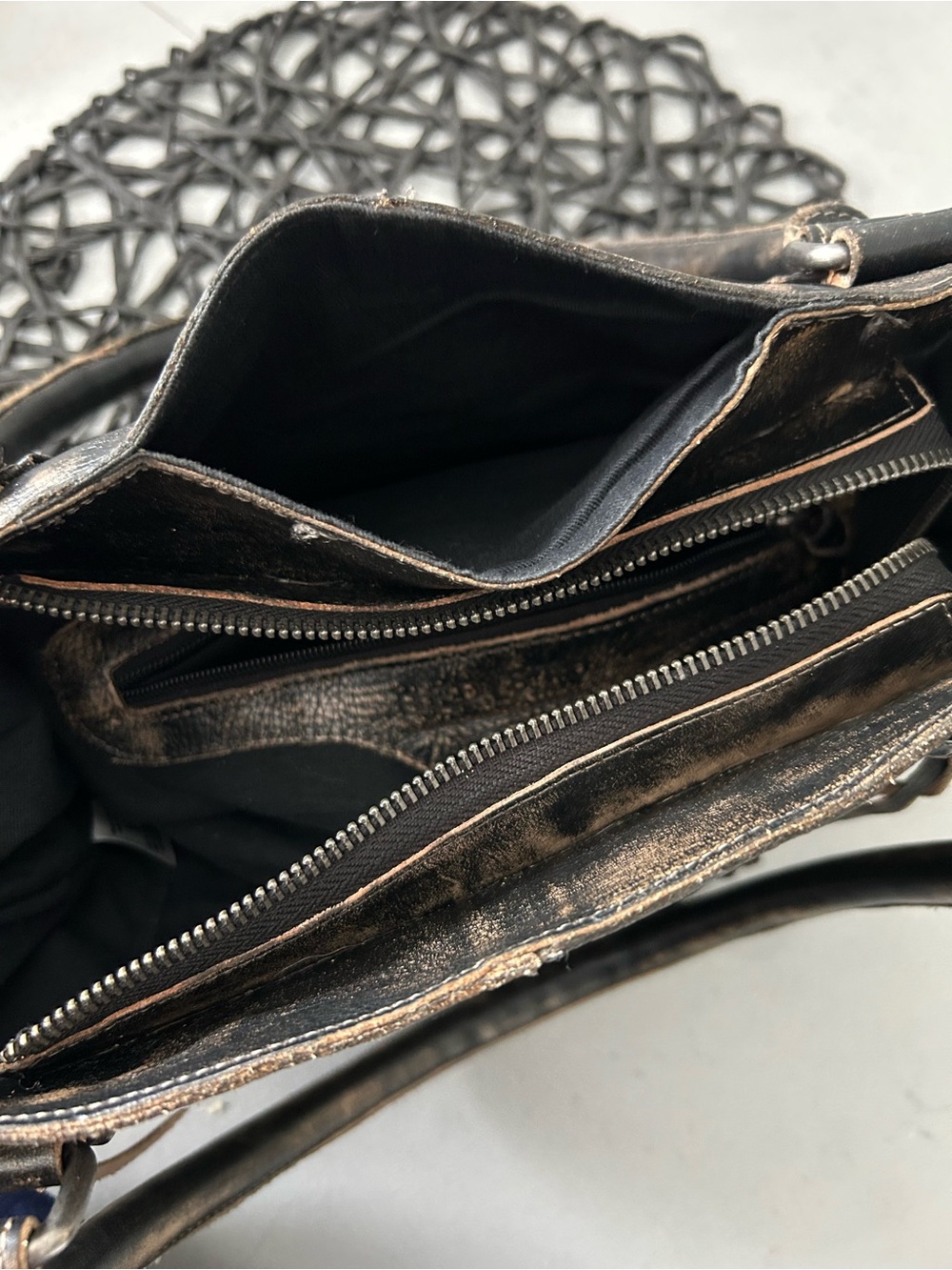Bed Stu Leather Rockababy Shoulder Bag Crossbody Tote Black Rustic MSRP $345 - Picture 8 of 12